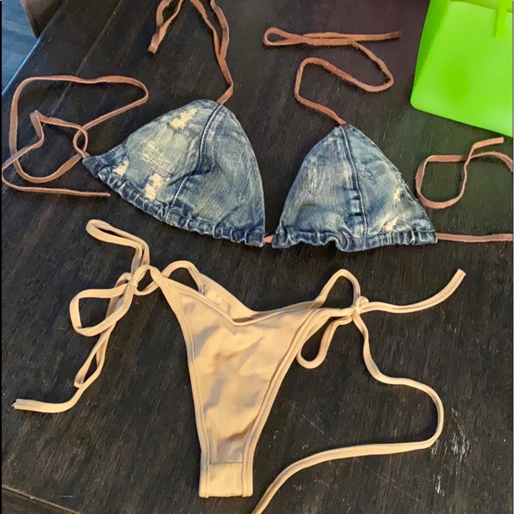 Denim Reversible top bikini